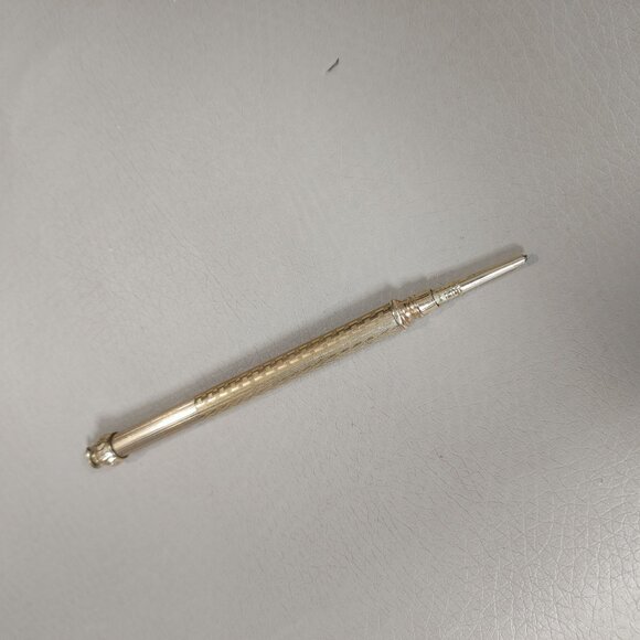 Gold Filled Sliding Propelling Pencil Gold Tone Mechanical Loop Writing Tool - Picture 10 of 10